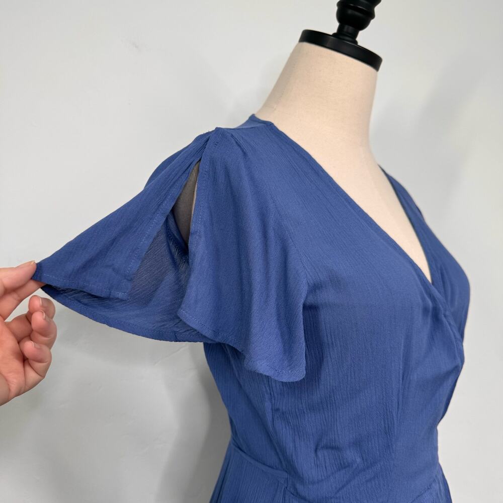 NWT Lulu's Heart of Marigold Dress Blue Wrap Maxi Gauzey Bridesmaid Party Size S - Picture 5 of 14